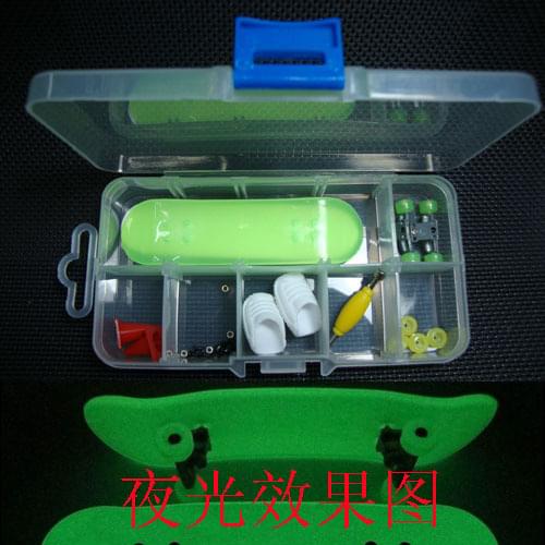 New arrival DIY luminous professional finger skateboard Transparent box with roadblock finger shoe cover