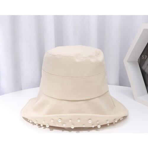 Ladies Cap Korean Version of The Inner Pearl Cotton Big Eaves Fisherman Caps Summer Thin Breathable Sunscreen Wild Basin Hat