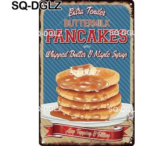 [SQ-DGLZ] PANCAKES Metal Sign Vintage Tin Sign Plaque Wall Decor Bar Pub Metal Crafts Home Decor Painting Art Poster