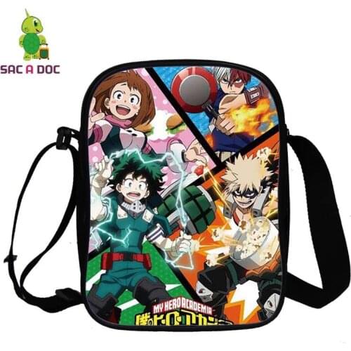 Japan Anime Boku No Hero Academia Shoulder Bag Zipper Women Messenger Bag New Women Bag Men Simple Handbag 3d Print Anime Totes