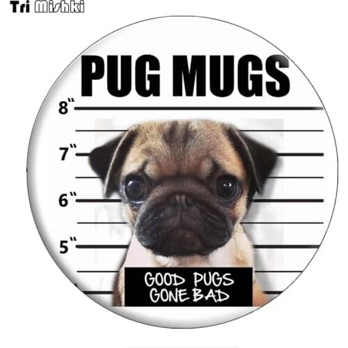 Tri Mishki TRL052 14x14cm Dog Pug mugs good pugs gone bad colorful car stickers and Decals PVC Motorcycle Accessories sticker