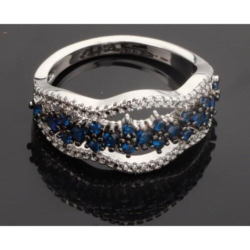 Vintage Trend Rings Size 5-10 Creative Two Tone Zircon S925 Fine Jewelry For Charm Women Wedding Engagement Statement Gift