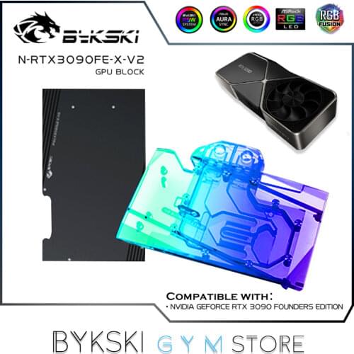 Bykski GPU Water Block For NVIDIA RTX3090 Founder Edition Graphics Card,3090 VGA Cooler A-RGB/RGB N-RTX3090FE-X-V2