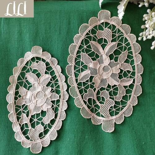 Embroidery BY Hand 100% Cotton Handicraft Placemat Venetian Lace