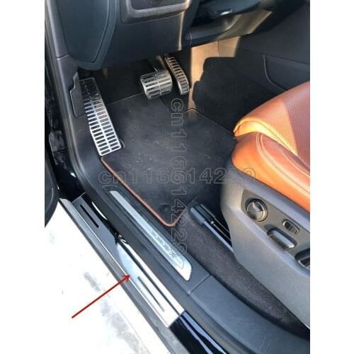 High quality stainless steel Mirror Car door cover outside door sill plate for Volkswagen Touareg 2011-2018 Car styling