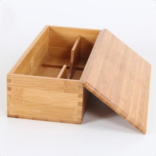 YJ.SHYU Bamboo Tableware Storage Box Original Handmade Utensils Container For Cutlery Fork Spoon Dinnerware Kitchen Restaurant