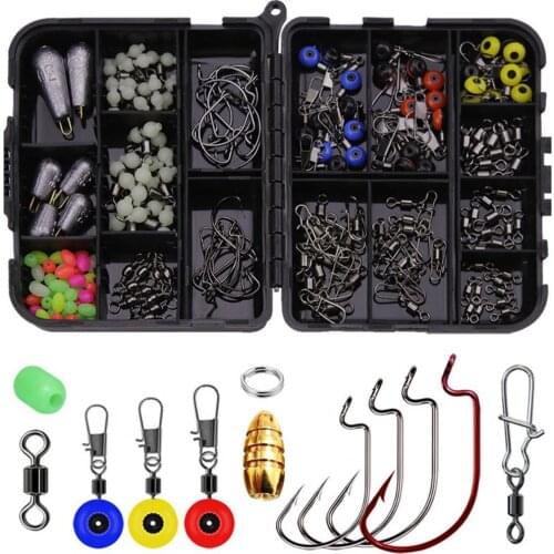 172Pcs/Set Fishing Lure Japan Fishhook Accessory Fishing Tackle Set Case for Angling Tools Box Kit