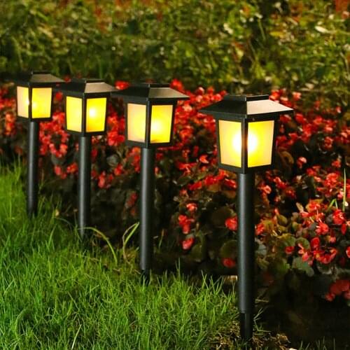 2 Pcs Garden Light Solar Waterproof LED Garden Lawn Lamp Modern Simplicity Outdoor Courtyard Villa Landscape Lawn Bollards Light