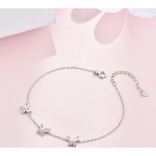2021 New Style Silver Plated Resplendent CZ Crystal Butterfly Bracelet &Bangle for Women Wedding Engagement Jewelry Best Gift