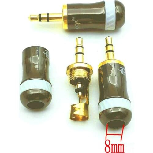 30pcs brass 3.5mm Male Plug Gold Plated Stereo Audio Jack soldering ADAPTER