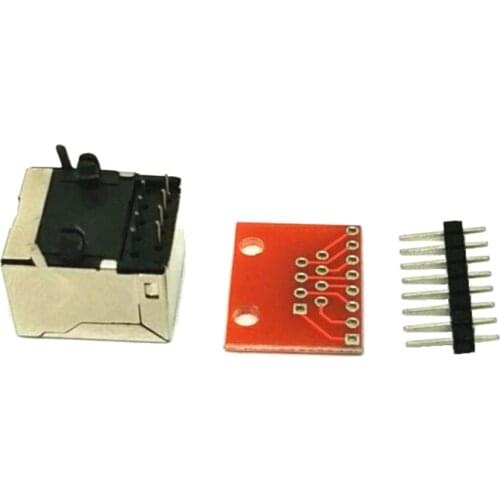 RJ45 8-P Connector and Breakout Board Adapter Kit for Ethernet Jacks