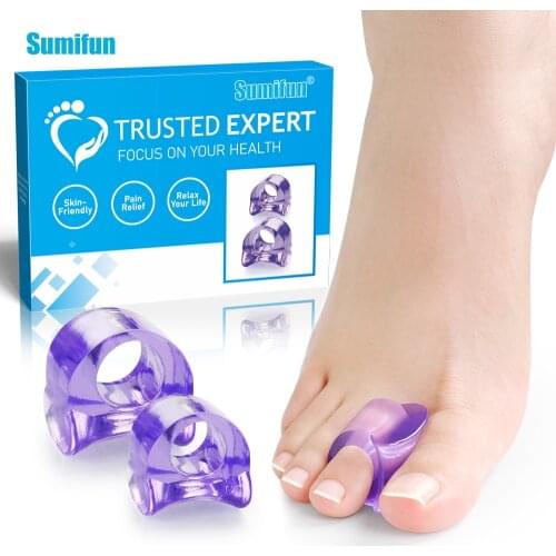 8pcs New Purple Toe Separator Insoles Separation Hallux Valgus Correction Pad Bone Thumb Straightener Orthopedic Foot Care