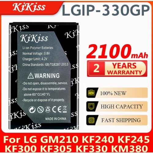 KiKiss 2100mAh LGIP-330GP Replacement Battery for LG GM210 KF240 KF245 KF300 KF305 KF330 KM380 Smart Phone