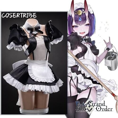 Anime Fate/Grand Order FGO Shuten-douji Maid Dress Lovely Uniform Cosplay Costume For Women Halloween Free Shipping New 2019