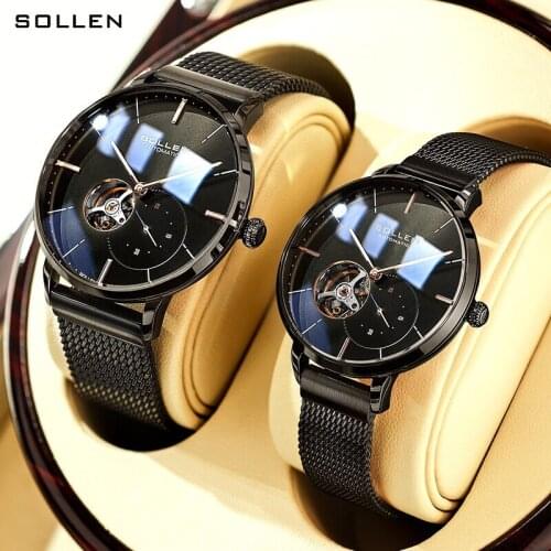 SOLLEN Fashion Couple Watch Waterproof Stainless Steel Automatic Mechanical Watch Men & Women Lovers Watch