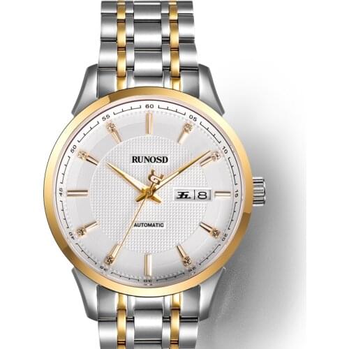 RUNOSD 2020 Mens Watch Stainless Steel Sports Fashion Calendar Week Miyota Automatic Mechanical Movement Mens Watch Sapphire