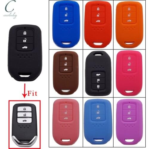 Cocolockey Silicone Car Key Cover Bag Holder for Honda Accord CRV 3 Button Silicone Protection Cover Skin Jacket Car Style