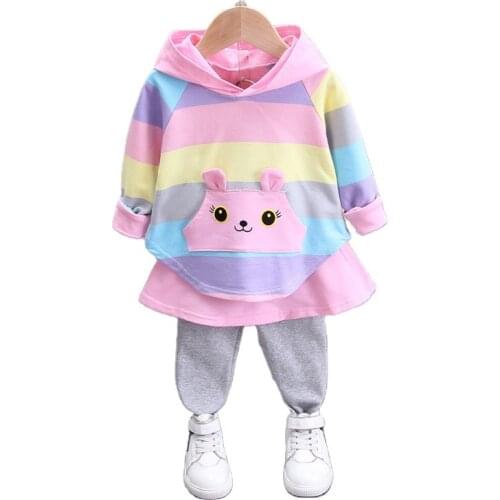 New Spring Autumn Baby Girl Clothes Children Cotton Hoodies Culottes 2 Piece Set Toddler Fashion Costume Infant Kids Tracksuits