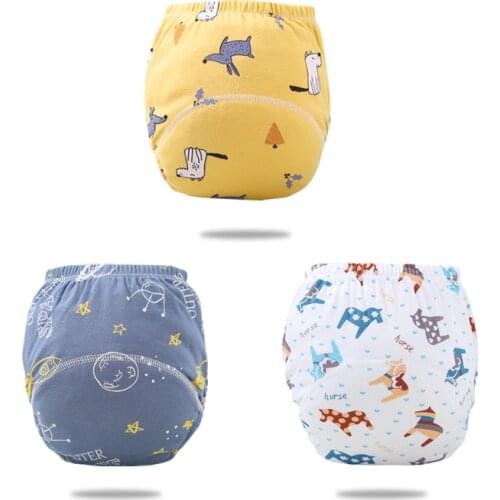 Baby Waterproof Nappies Reusable CottonTraining Pants Infant Shorts Cloth Baby Diaper Panties Nappy