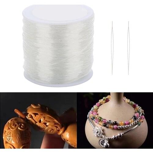 Elastic Cord, 1 Roll Jewelry Making Beading Stretch String, Elastic Thread Wire Cord DIY Crafting Rope Cord