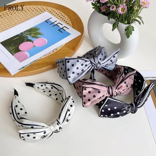 PROLY New Fashion Women Headband Big Bowknot Headwear Dot Point Turban Casual Headwear Girls Hair Accessories Wholesale