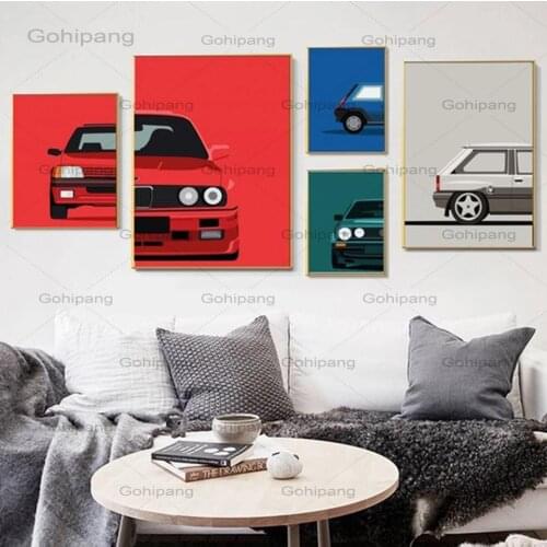 Hd Art Prints Posters Canvas Paintings Nordic Home Decor Classic Cars Wall Modular Red Blue Green White Pictures Living Room