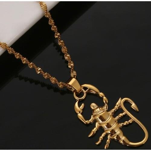 Fashion Gold Color Scorpion Pendant Necklace Zodiac Constellation Astrology Chain Jewelry