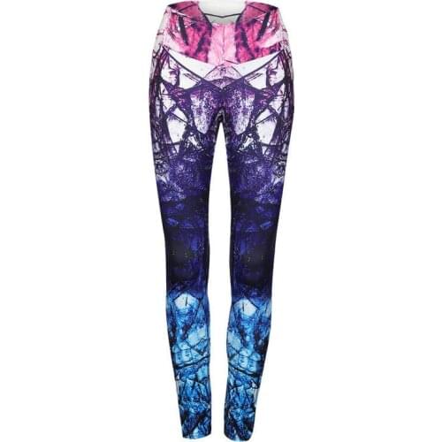 Fashion Gradient Digital Print Leggings Women Sexy High Waist Sporting Legging Fitness Leggins Elastic Slim Workout Pants C47