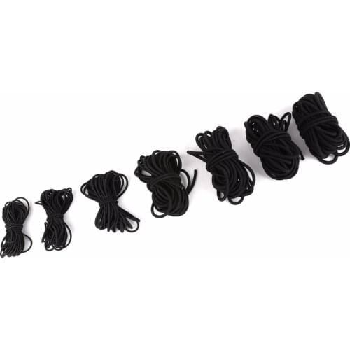 Solid Black 2M 1-5mm Nylon cord Outside and Rubber cord Inside Elastic Cords roll string thread For Jewelry Making accessories