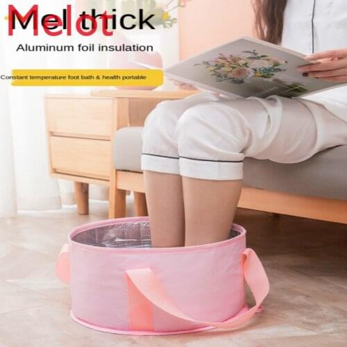Barrel Portable Household Travel & Outdoor Thermal Insulation Foot Bath Bag Foot Washing Face Basin Dormitory Feet Bathing Tub