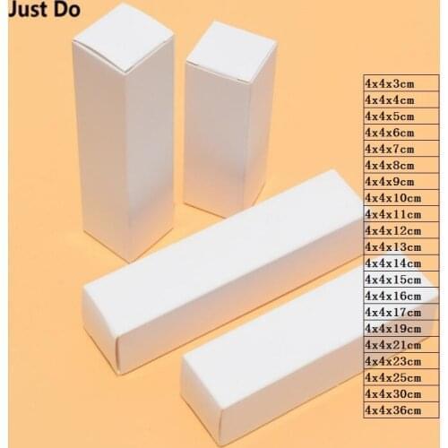 4*4*16cm white paper empty box Blank White Paper Box for Slender Tubes Packaging Craft Gift Paper Boxes cardboard