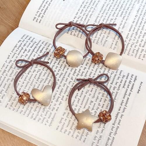 Cute Five-Pointed Star Hair Bands Bair Ropes Cute Candy Color Hair Accessories Childrens Hair Accessories Rubber Ba