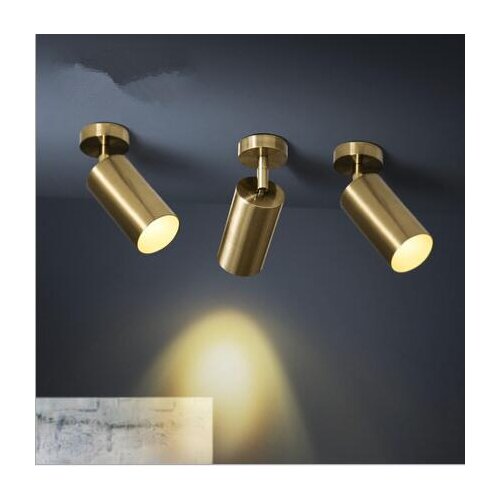 Romantic industrial style bright ceiling rail light clothing store background wall rail light LED ceiling gold spotlights