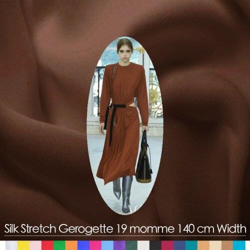 SILK STRETCH DOUBLE GEORGETTE Width55"-140cm19mmPure Silk Fabric Meter Silk Pants Material Silk Fabric Stretch