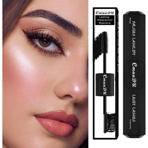 5D Silky Mascara Eyelashes Ultra-black Long-wearing Eye Cosmetics Waterproof Fast Dry Double headed Mascara Make up Tools