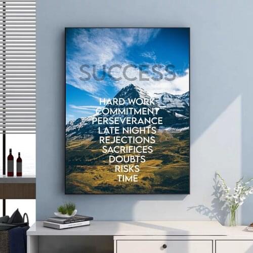 Inspirational Success Tree Posters Wall Art HD Canvas Printed Pictures Home Decor Modular Nordic Painting Frame For Living Room