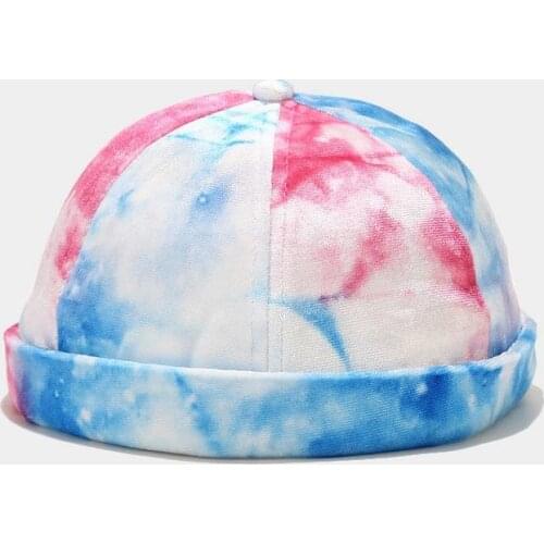 LDSLYJR Vintage Docker Cap Brimless Hat Breathable Beanie Hats Cotton Adjustable Color print Landlord Sailor Cap Men and Women 8