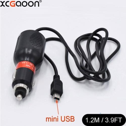 XCGaoon 1.2meter (3.9ft) 10 Piece mini USB 5V 1.5A Car Charger For GPS Navigator & Car DVR Camera Recorder, input DC 12V-24V