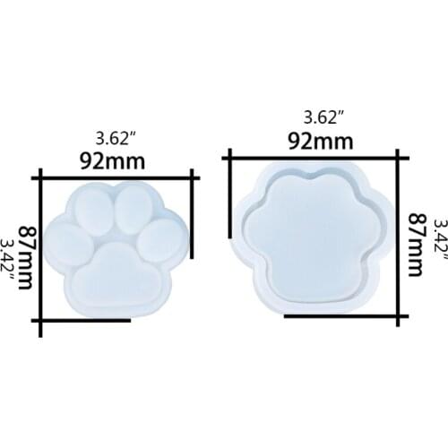 1 Set Cat Paw Storage Box Crystal Epoxy Resin Mold Handmade Jewelry Container Case Silicone Mould DIY Crafts Casting Tool 97QE
