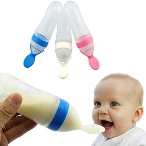 1 PCS Baby Infant Newborn Toddler Silica Gel Feeding Bottle Spoon Food Supplement Rice Cereal Bottles