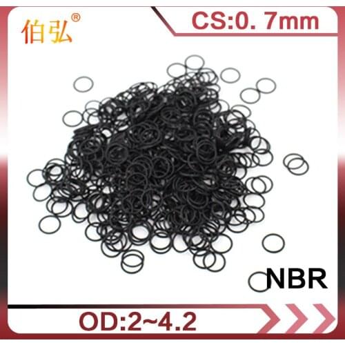 30PCS/lot Rubber Black NBR CS 0.7mm thickness OD2/2.8/3/3.2/3.7mm watch ORing Gasket waterproof Nitrile oring
