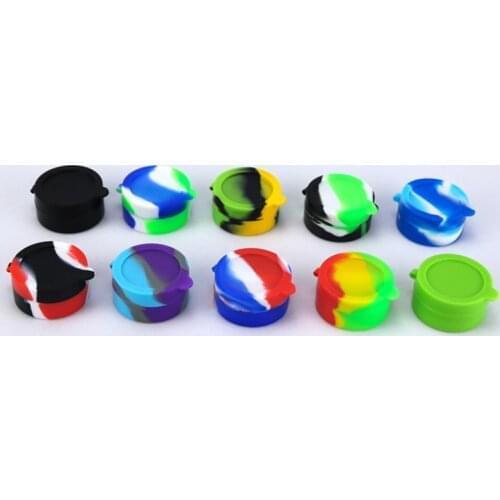 50pcs 10ml Silicone Dab wax jar butane Storage Boxes with lid , Non-stick bho Silicone concentrate Slick oil container jars