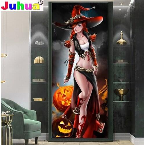 Pretty Sexy Witch diamond painting Full Square/Round drill 5d diamond embroidery portrait Darkness Woman 3d cross stitch,Gift
