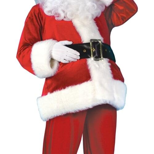 Brand 5PCS Santa Claus Costume Men Women Suit Christmas Party Outfit Fancy Xmas Dress