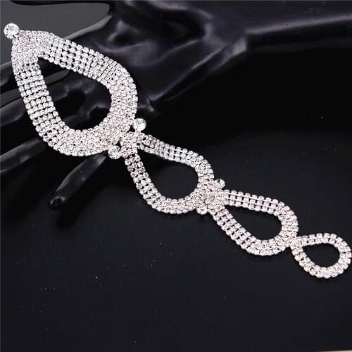 Shiny Long Rhinestone Brooch for womwn wedding dress