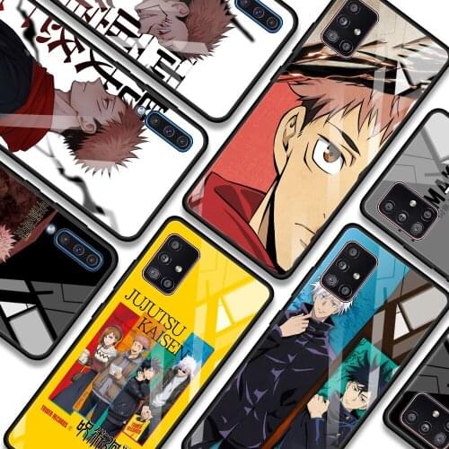 Jujutsu Kaisen Satoru Gojo anime Glass Case For Samsung A51 A21s A71 A12 A31 A52 A32 A41 A11 A72 A91 A81 A01 Transparen