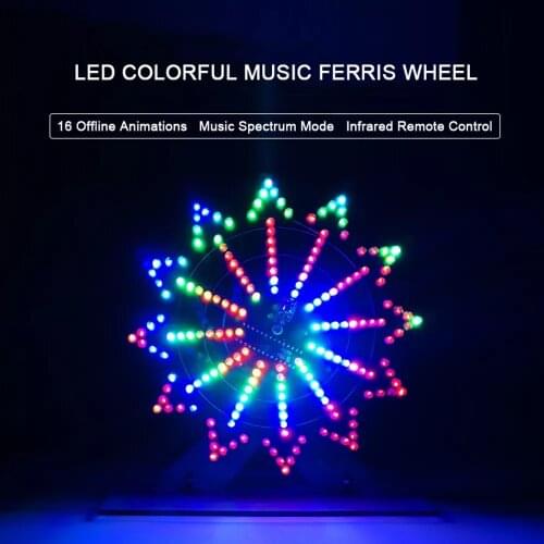 DIY Colorful LED Automatic Rotating Ferris Wheel Kit Electronic Components Diy Music Spectrum Production Kit