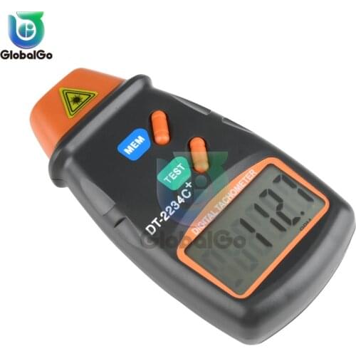 DT2234C+ Handheld LCD Digital Mini Non-contact Laser Photo Tachometer RPM Speed Measurement Meter Speedometer