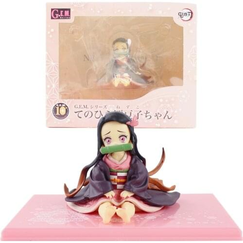 6.5cm Anime Demon Slayer Kimetsu no Yaiba Kamado Nezuko Cannibal Ghost PVC Action Figure Kawaii Girl Mini Model Toy Brinquedos