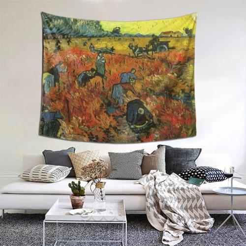 Van Gogh Tapestry Starry Night Painting Tapestry Wall Bedspread Bohemian Hanging Blanket For Bedroom Dorm